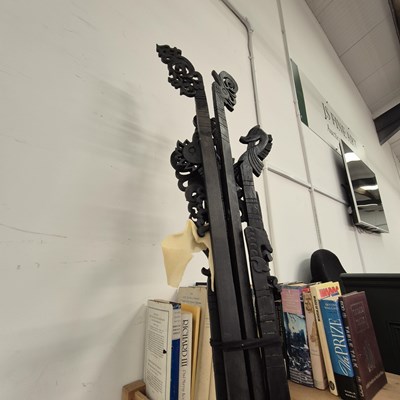 Lot 2615 - A quantity of Indonesian carved hanging rails.