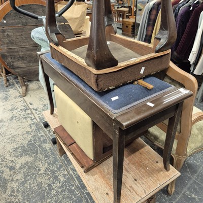 Lot 2628 - A piano stool and a dressing stool.
