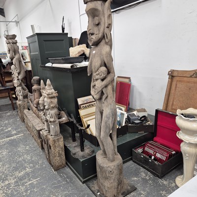 Lot 2633 - An Indonesian carved wood large female figure...