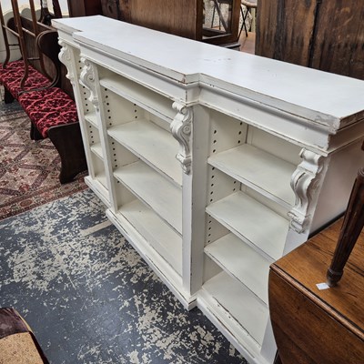 Lot 2648 - A Victorian breakfront open bookcase.