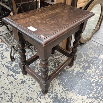 Lot 2652 - A small oak joint stool.