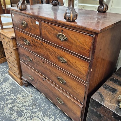 Lot 2678 - An early Victorian mahogany five-drawer chest.