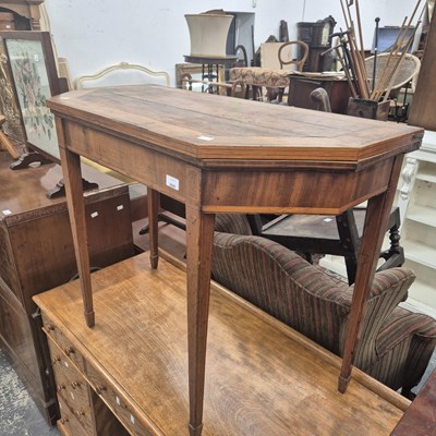 Lot 2680 - A small regency fold-over tea table.