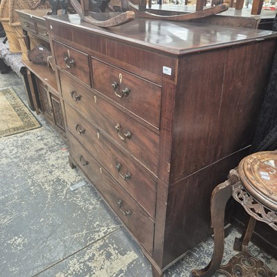Lot 2701 - A 19th-century mahogany chest of five drawers.