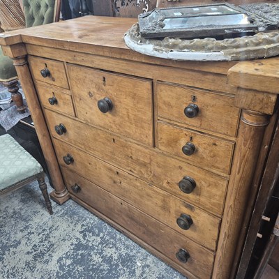 Lot 2716 - A Victorian pine Scottish chest.