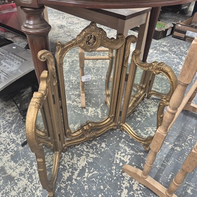 Lot 2734 - A small triptych mirror.