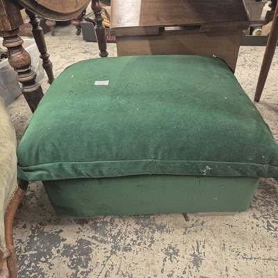 Lot 2743 - A green upholstered foot stool.