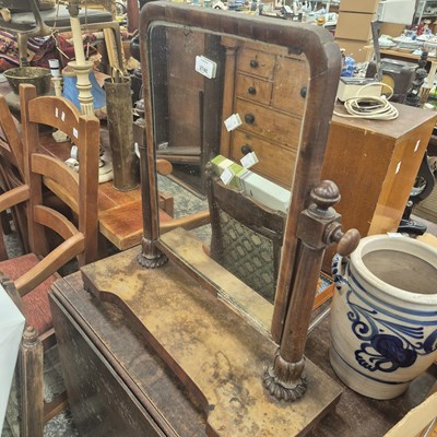 Lot 2748 - A Victorian swing mirror and a tea trolley.