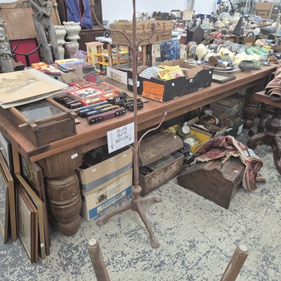 Lot 2758 - A substantial pine scullery table.