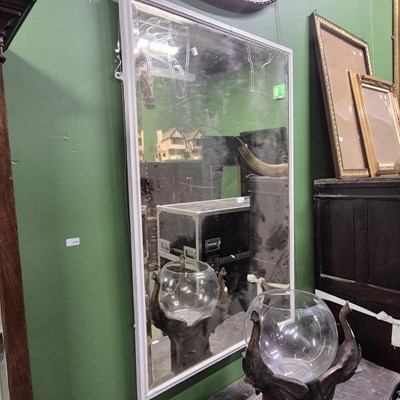 Lot 2786 - A vintage white framed wall mirror.