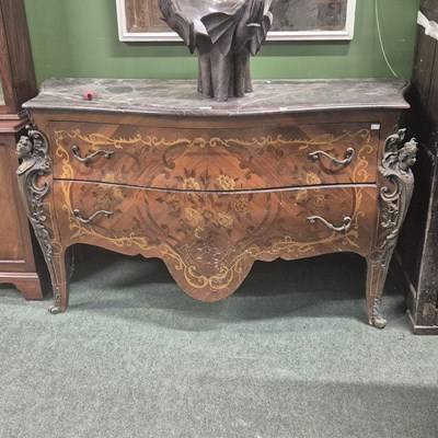 Lot 2789 - A French-style two-drawer commode chest.
