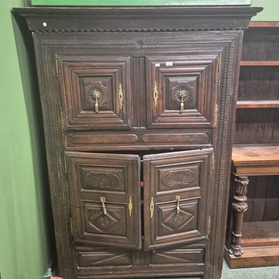 Lot 2797 - A French four-door hall cabinet. Prov....