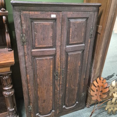 Lot 2800 - A Georgian panel door corner cabinet.
