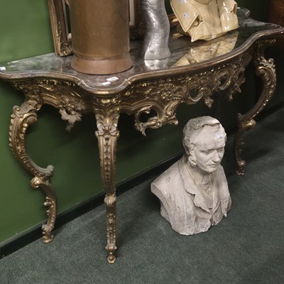 Lot 2804 - A mirror top gilt console table.