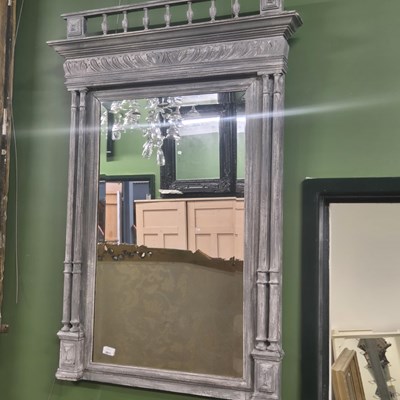 Lot 2811 - A grey painted hall mirror.