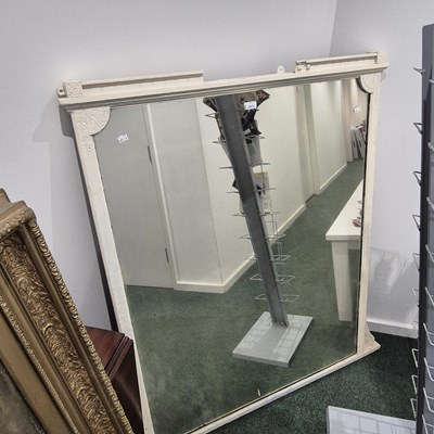 Lot 2813 - A late Victorian over-mantle mirror.