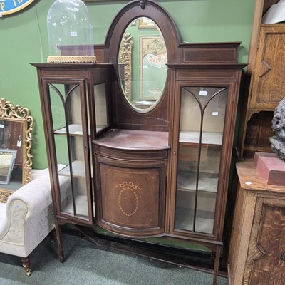 Lot 2817 - An Edwardian inlaid mahogany display cabinet.