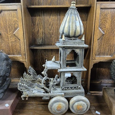 Lot 2821 - An interesting Indian cast brass chariot with...