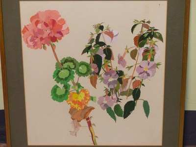 Lot 20 - 20th-century school. Study of wild flowers....