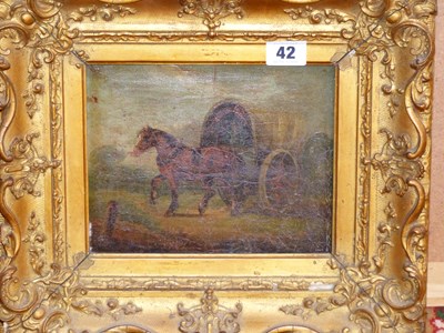 Lot 42 - 19th-century English school. Horse and covered...