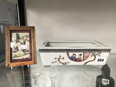 Lot 204 - A Chinese shallow bonsai planter and a Middle...