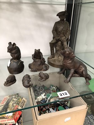 Lot 212 - A group of seven cast bronzed figures.