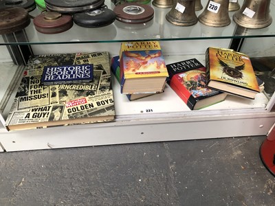 Lot 221 - Five Harry Potter books, including 1st...