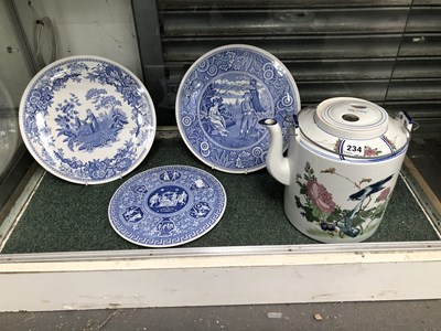 Lot 234 - Three blue and white Spode cake stands and a...