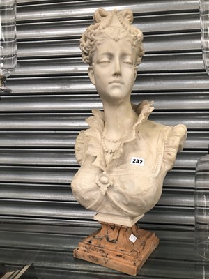 Lot 237 - A large composition bust of a classical lady...