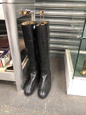 Lot 240 - A pair of vintage leather ladies' boots with...