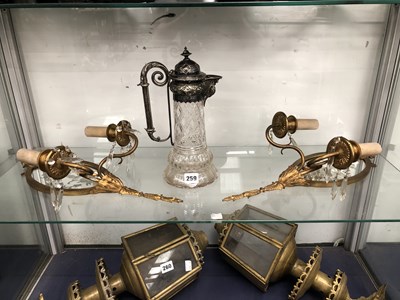 Lot 259 - A pair of antique Girandole wall mirrors with...