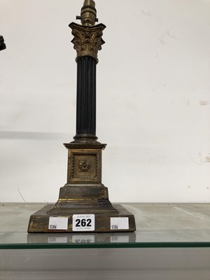 Lot 262 - A 19th-century Corinthian column lamp base.