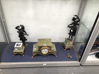 Lot 266 - An antique French gilt metal mounted onyx...