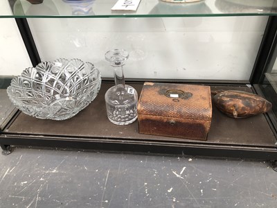 Lot 278 - A vintage glass decanter, a large cut glass...