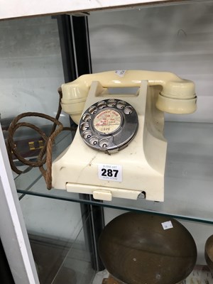 Lot 287 - A rare white bakelite telephone.