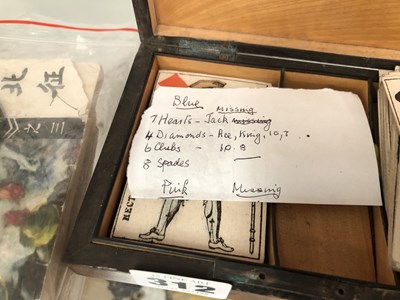 Lot 312 - Antique playing cards, etc.