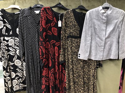 Lot 169 - Four Jaeger dresses - Black and white floral...