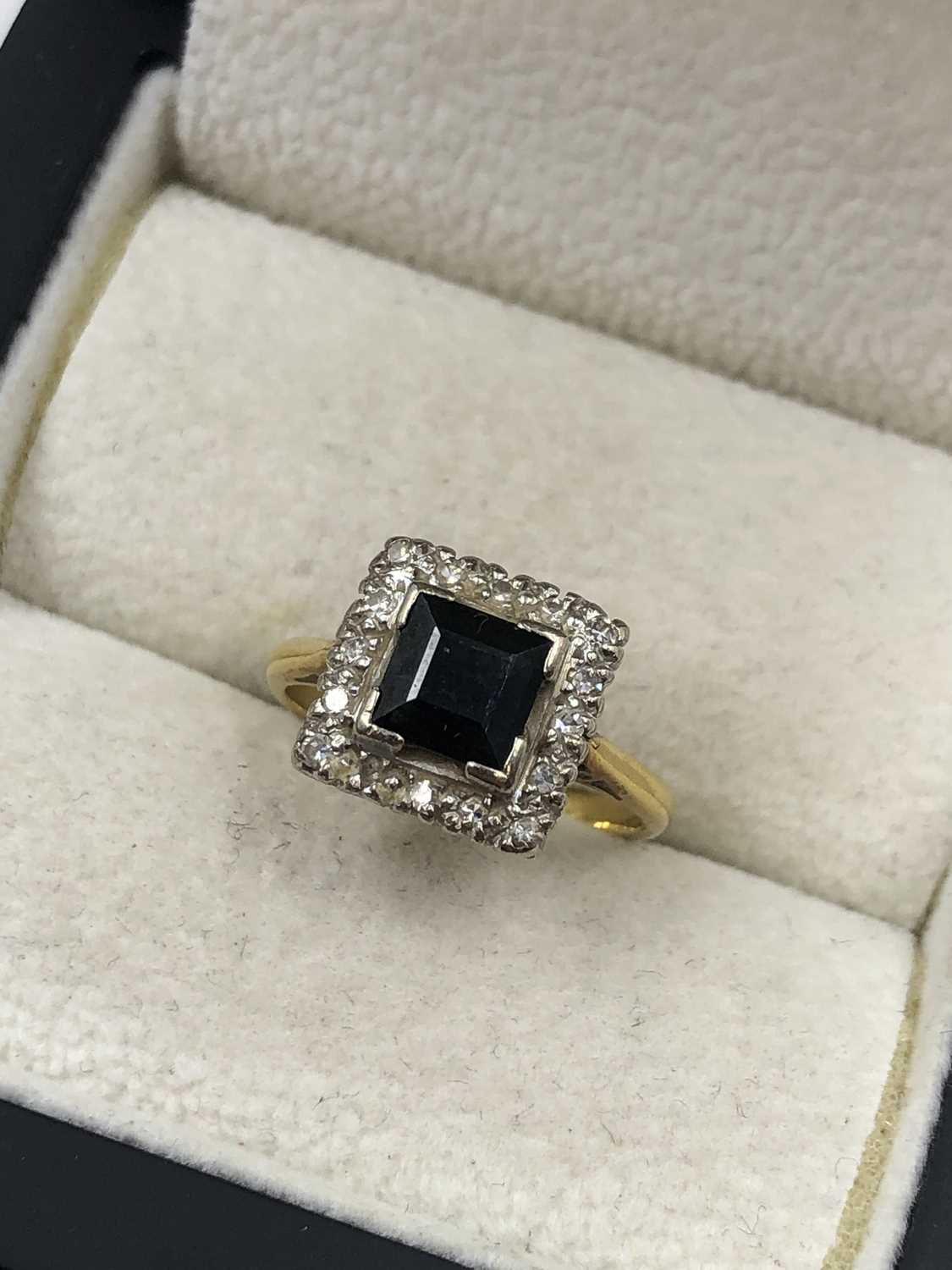 Lot 49 - A vintage sapphire and diamond square set...
