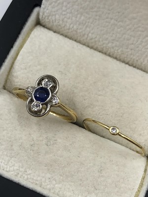 Lot 50 - A vintage sapphire and diamond dress ring and...