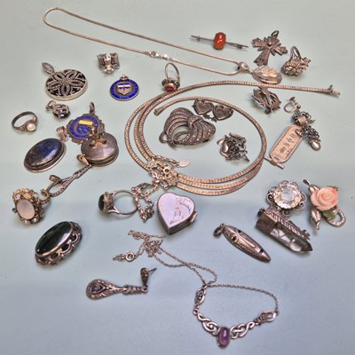 Lot 57 - A collection of mostly silver and some white...