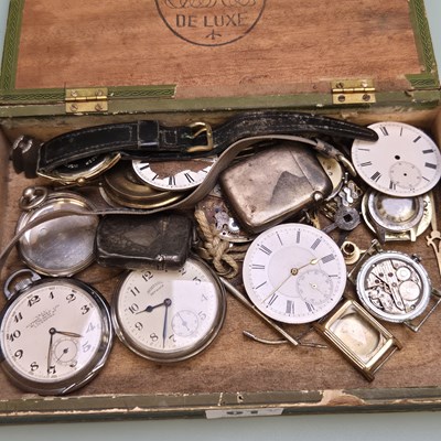 Lot 61 - Pocket and wrist watches, etc, including a...