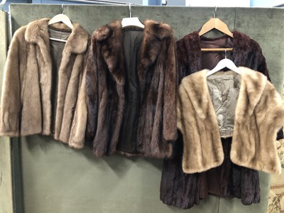 Lot 189 - Three vintage fur coats together with a fur...
