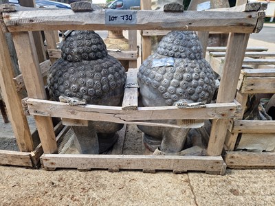 Lot 730 - Two eastern deity heads.