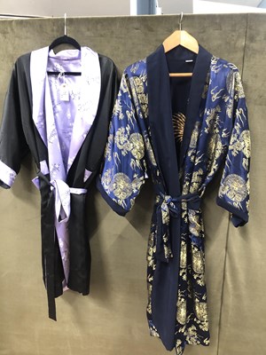 Lot 192 - Two silk kimono reversible dressing gowns (2)