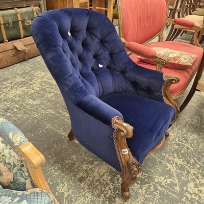 Lot 926 - An early Victorian show frame armchair.