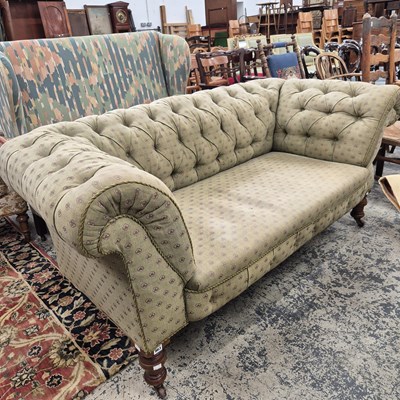 Lot 963 - A Victorian button upholstered chesterfield...