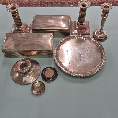 Lot 86 - Hallmarked silver- three-footed tray, 366...