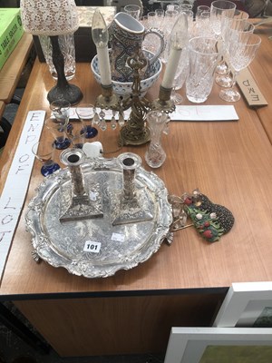 Lot 101 - A pair of loaded hallmarked silver dwarf...