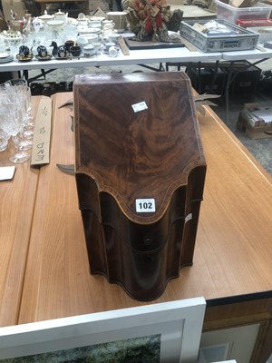 Lot 102 - A Georgian mahogany knife box converted for...