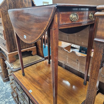 Lot 1041 - A Regency mahogany inlaid Pembroke table with...